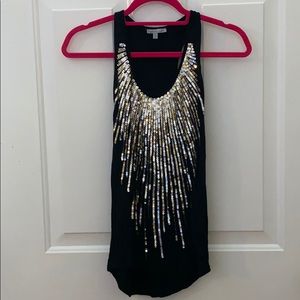Black Sequined Tank Top, XS, NWOT